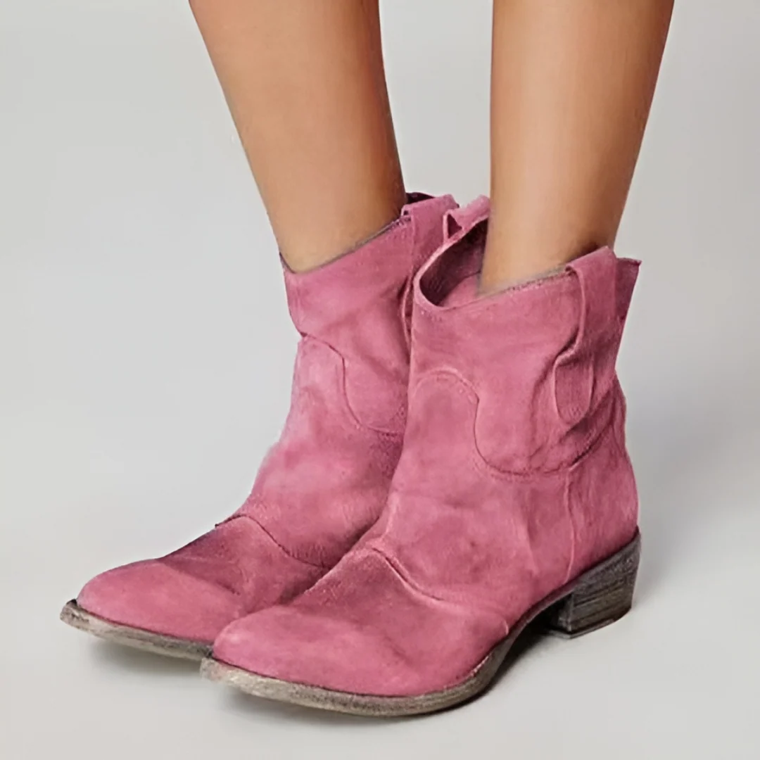 Damen-Boots im Used-Look mit bequemen Blockabsatz | A&B - 8 - Annoboutique
