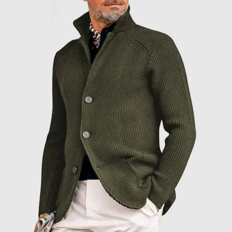 Herren Cardigan mit hohem Kragen und Knopfverschluss | A&B - 6 - Annoboutique