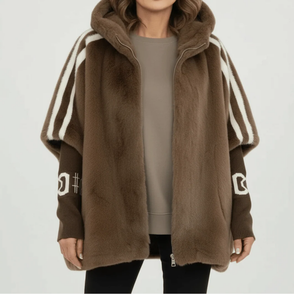Damenjacke mit Kapuze und sportlichen Streifen | A&B - 1 - Annoboutique