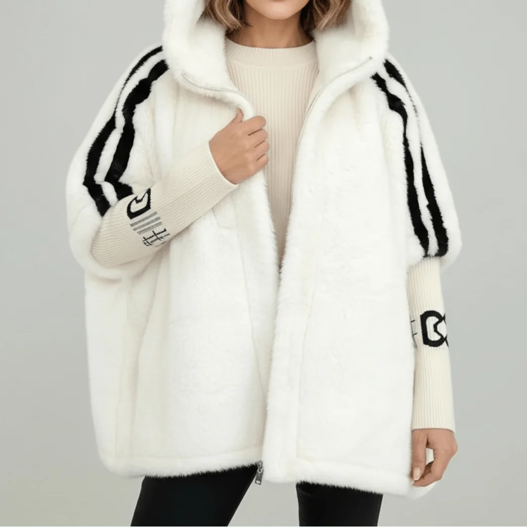 Damenjacke mit Kapuze und sportlichen Streifen | A&B - 3 - Annoboutique