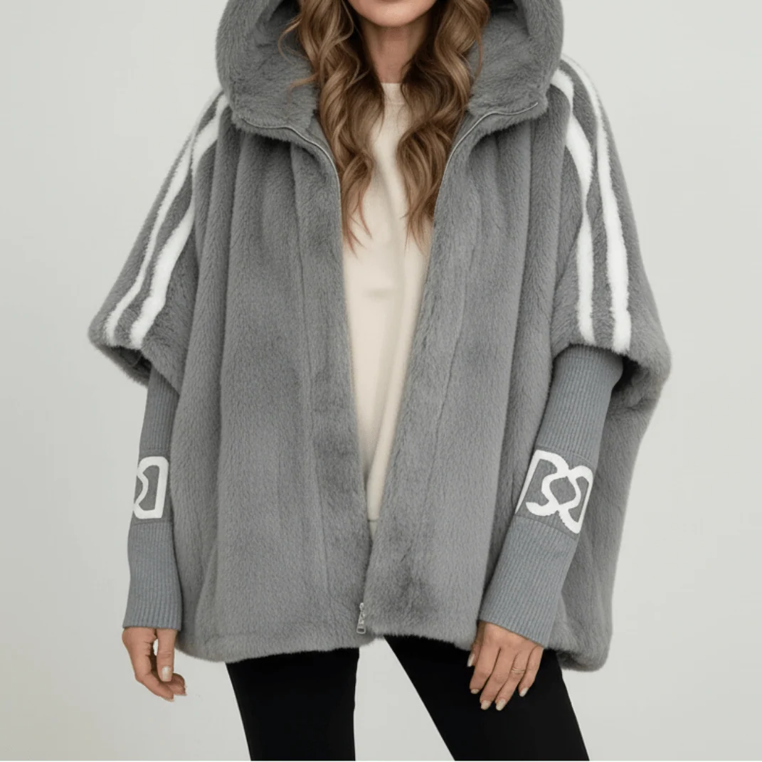 Damenjacke mit Kapuze und sportlichen Streifen | A&B - 5 - Annoboutique