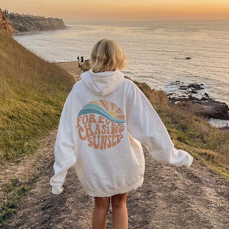 Damen Hoodie im Lässigen Look mit Kreativem Rückendruck - 1 - Annoboutique