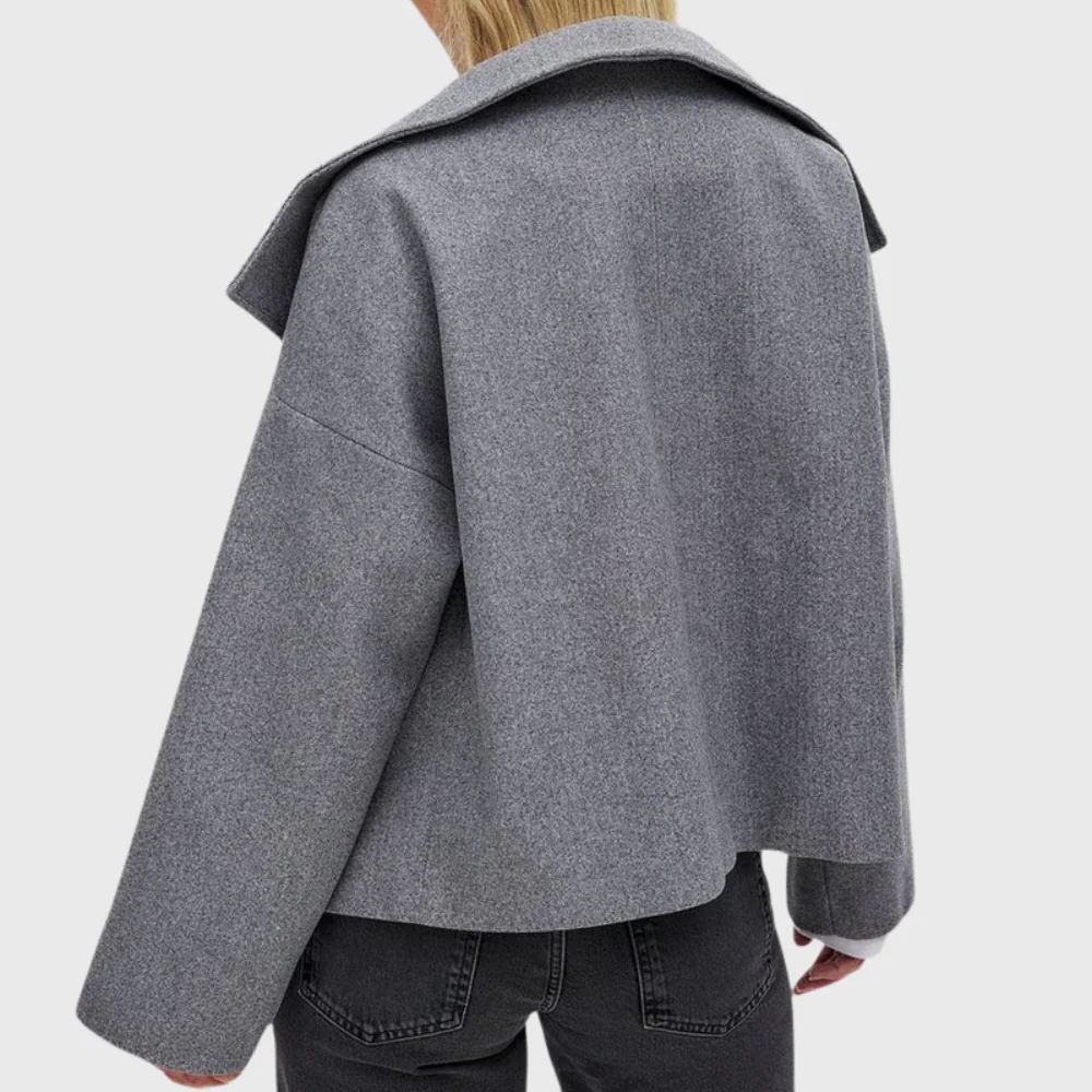 Damenjacke mit breitem Revers und doppeltem Knopfdesign | A&B - 9 - Annoboutique