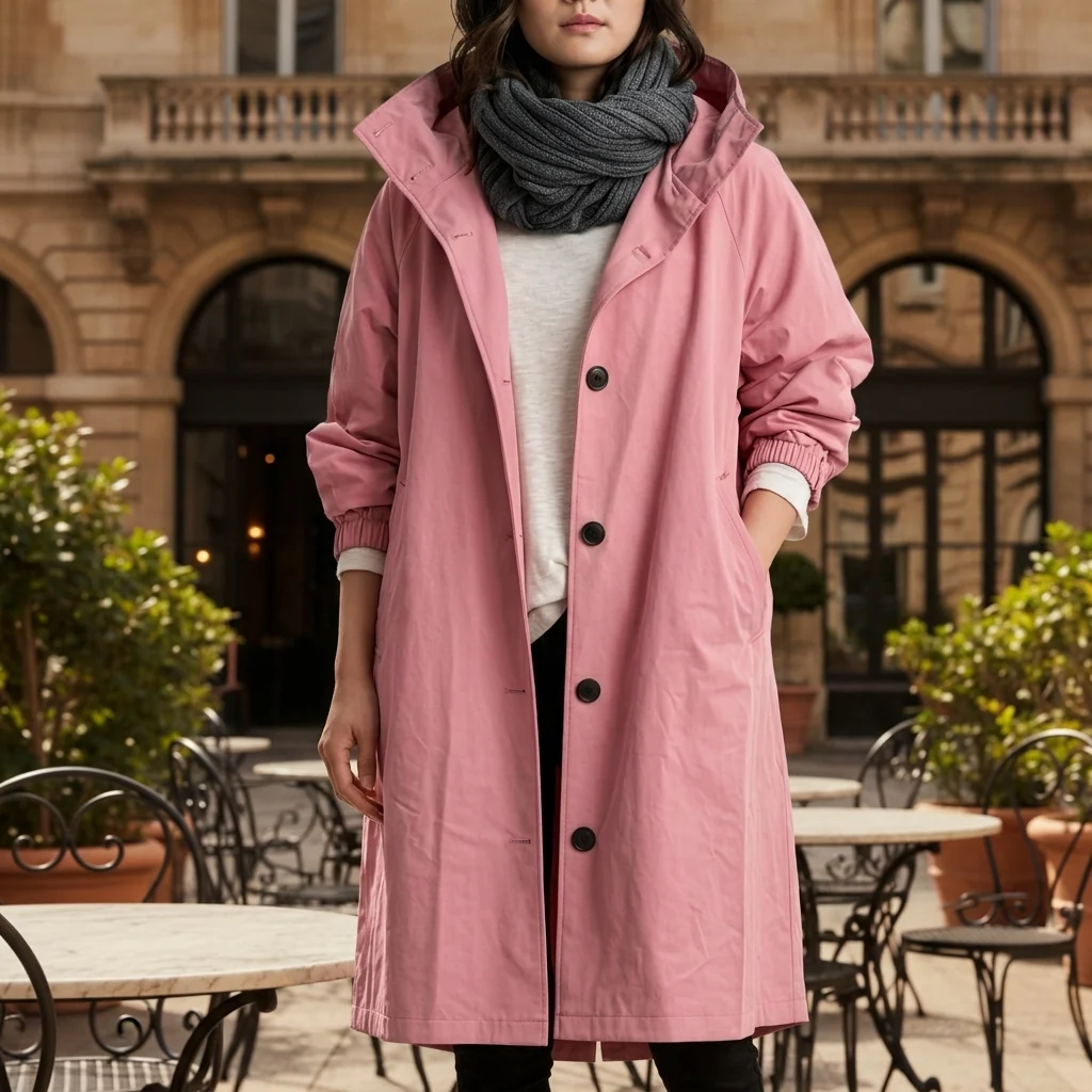 Modische Damenjacke mit Kapuze und tailliertem Schnitt | A&B - 3 - Annoboutique