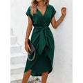 Valentina – Elegantes Damen Wickelkleid mit V-Ausschnitt und Taillenbindung