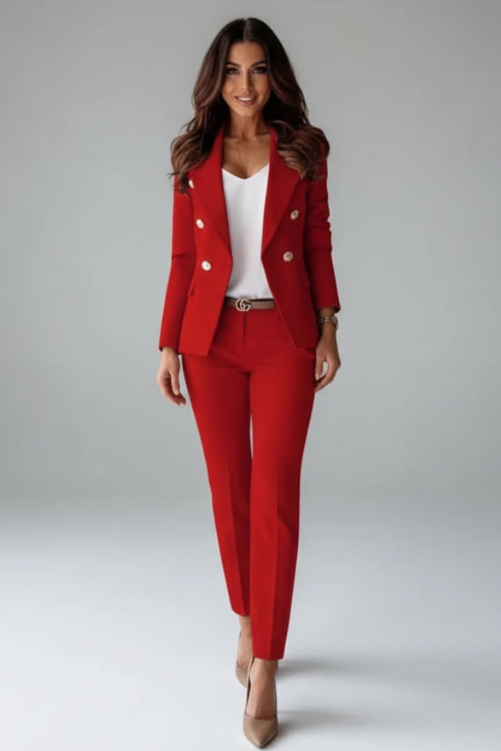 Damen Outfit mit tailliertem Blazer und Slim-Fit Hose | A&B - 6 - Annoboutique