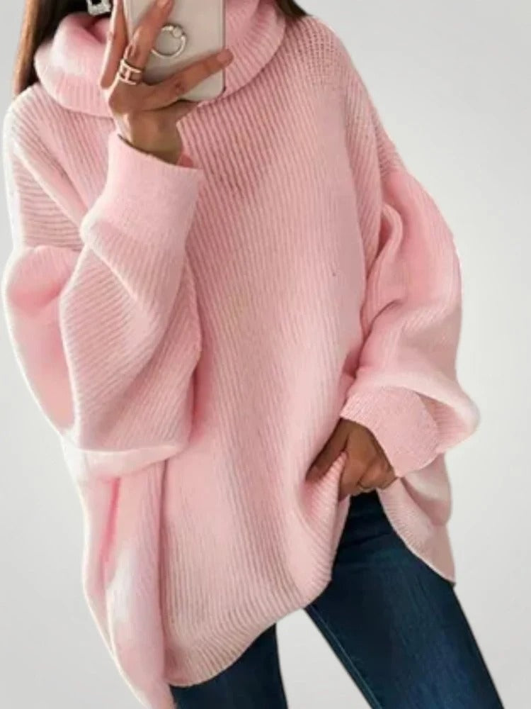Oversize-Pullover Damen mit Rollkragen und lässiger Passform | A&B - 1 - Annoboutique