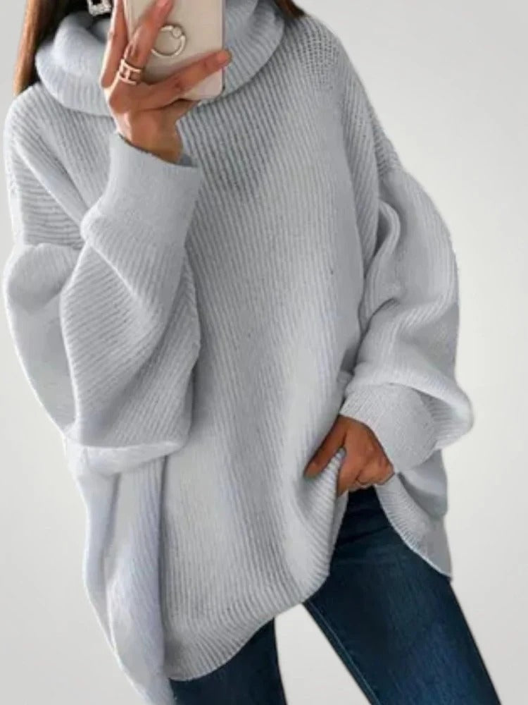 Oversize-Pullover Damen mit Rollkragen und lässiger Passform | A&B - 2 - Annoboutique