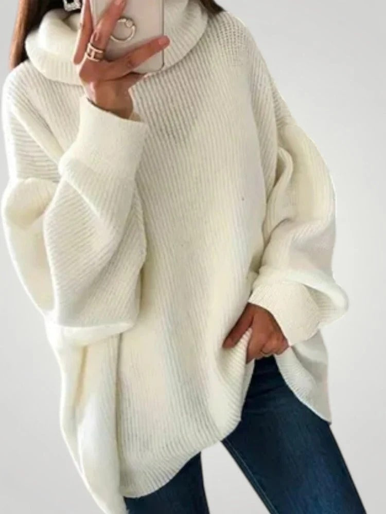 Oversize-Pullover Damen mit Rollkragen und lässiger Passform | A&B - 4 - Annoboutique