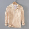 Pullover Herren mit Zopfmuster und Stehkragen | A&B - 1 - Annoboutique