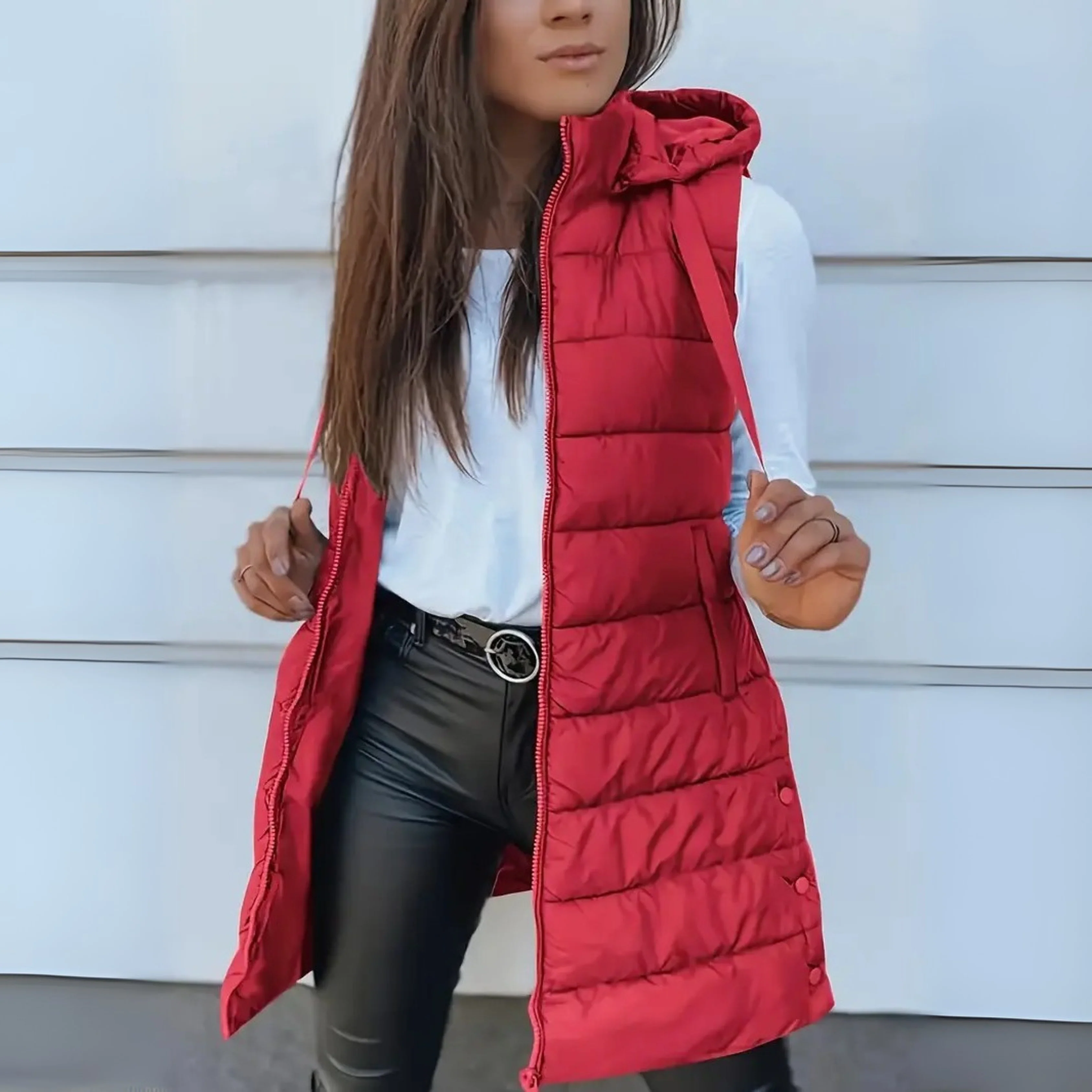 Alina – Steppweste mit Kapuze Damen