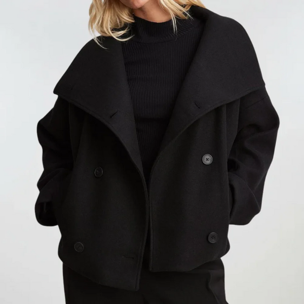 Damenjacke mit breitem Revers und doppeltem Knopfdesign | A&B - 1 - Annoboutique
