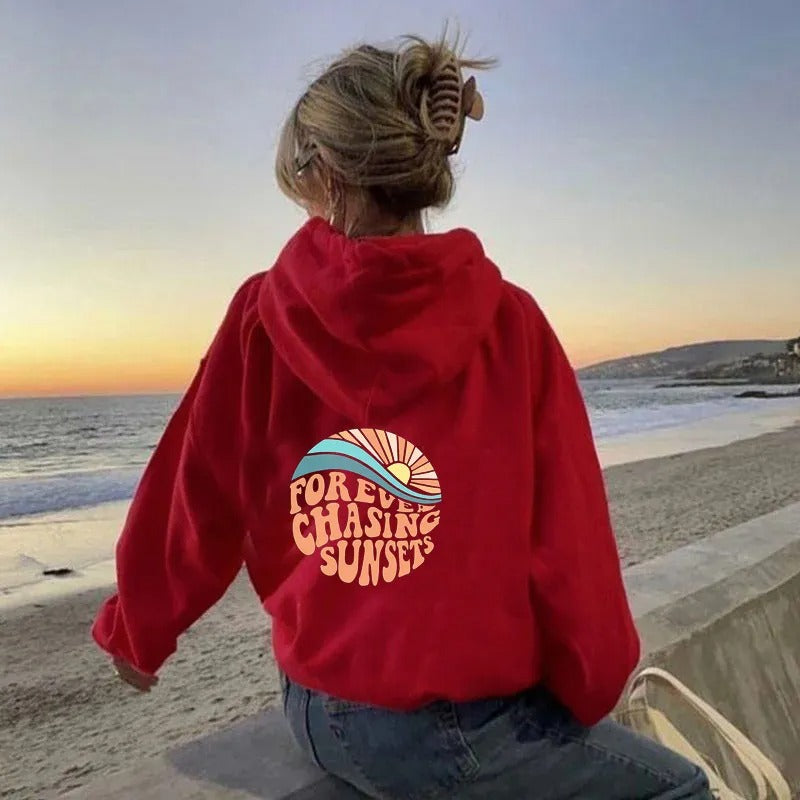 Damen Hoodie im Lässigen Look mit Kreativem Rückendruck - 3 - Annoboutique