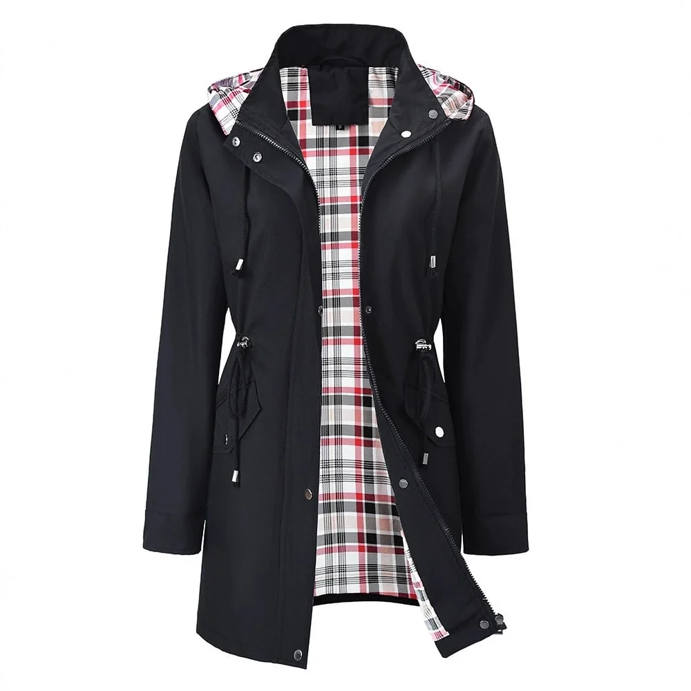 Trenchcoat Damen mit Kapuze und taillierbarem Schnitt | A&B - 16 - Annoboutique