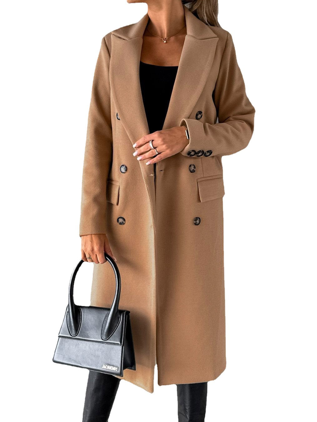 Adriana – Damen Mantel mit Doppelreiher und tailliertem Schnitt