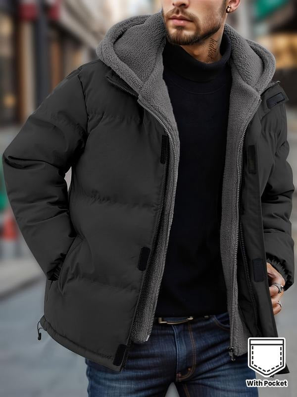 Moderne Herren Steppjacke mit Kapuze und Taschen | A&B - 2 - Annoboutique