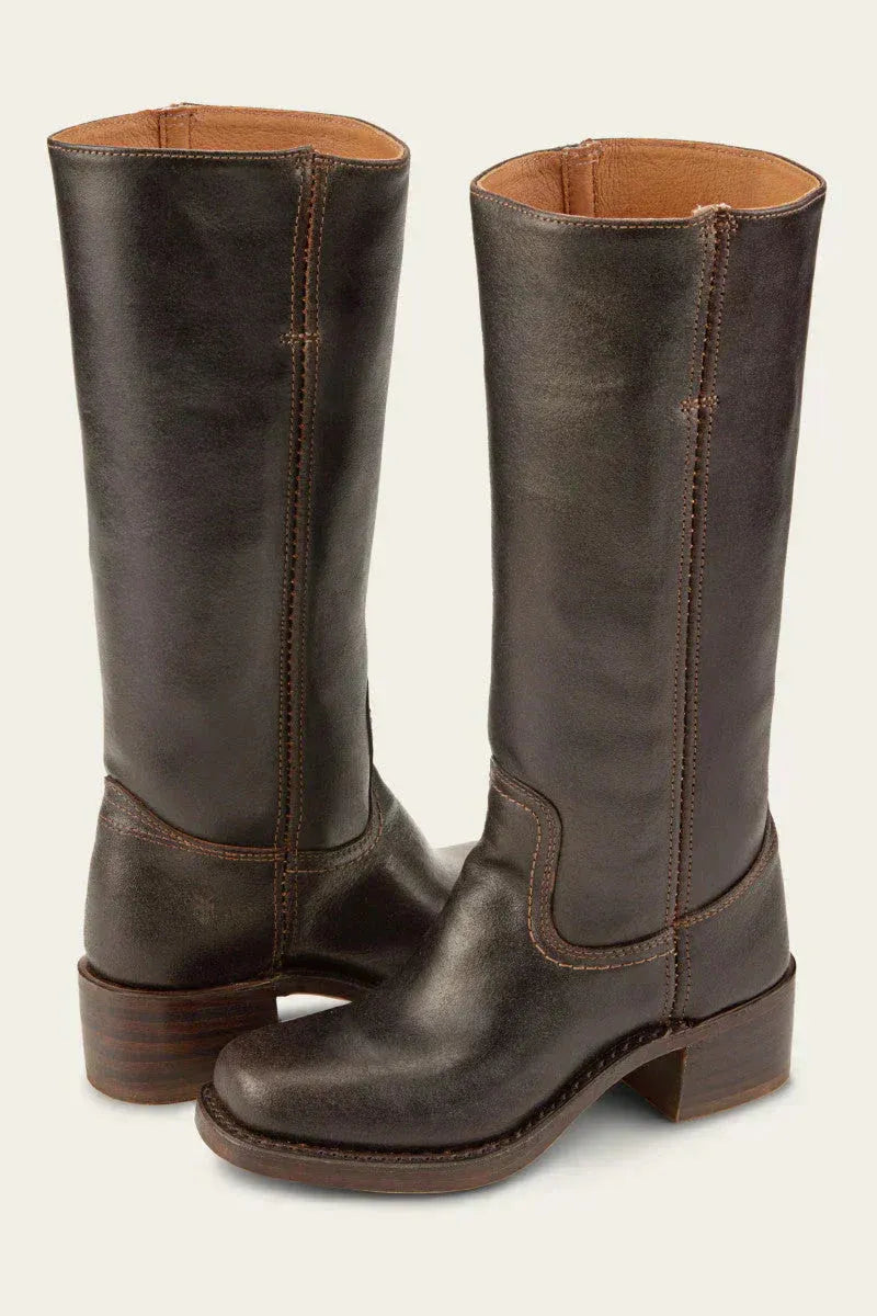 Kniehohe Damenstiefel mit Blockabsatz und schlichtem Design | A&B - 1 - Annoboutique