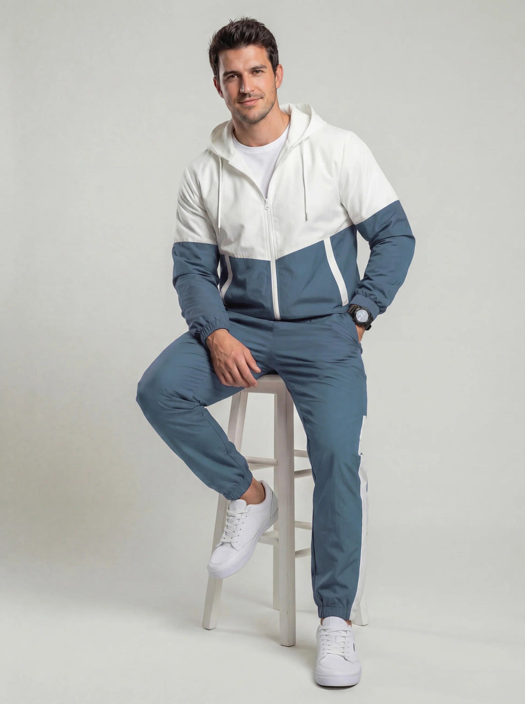 Herren Hoodie- und Jogginghosen-Set mit Color-Block-Design | A&B - 2 - Annoboutique