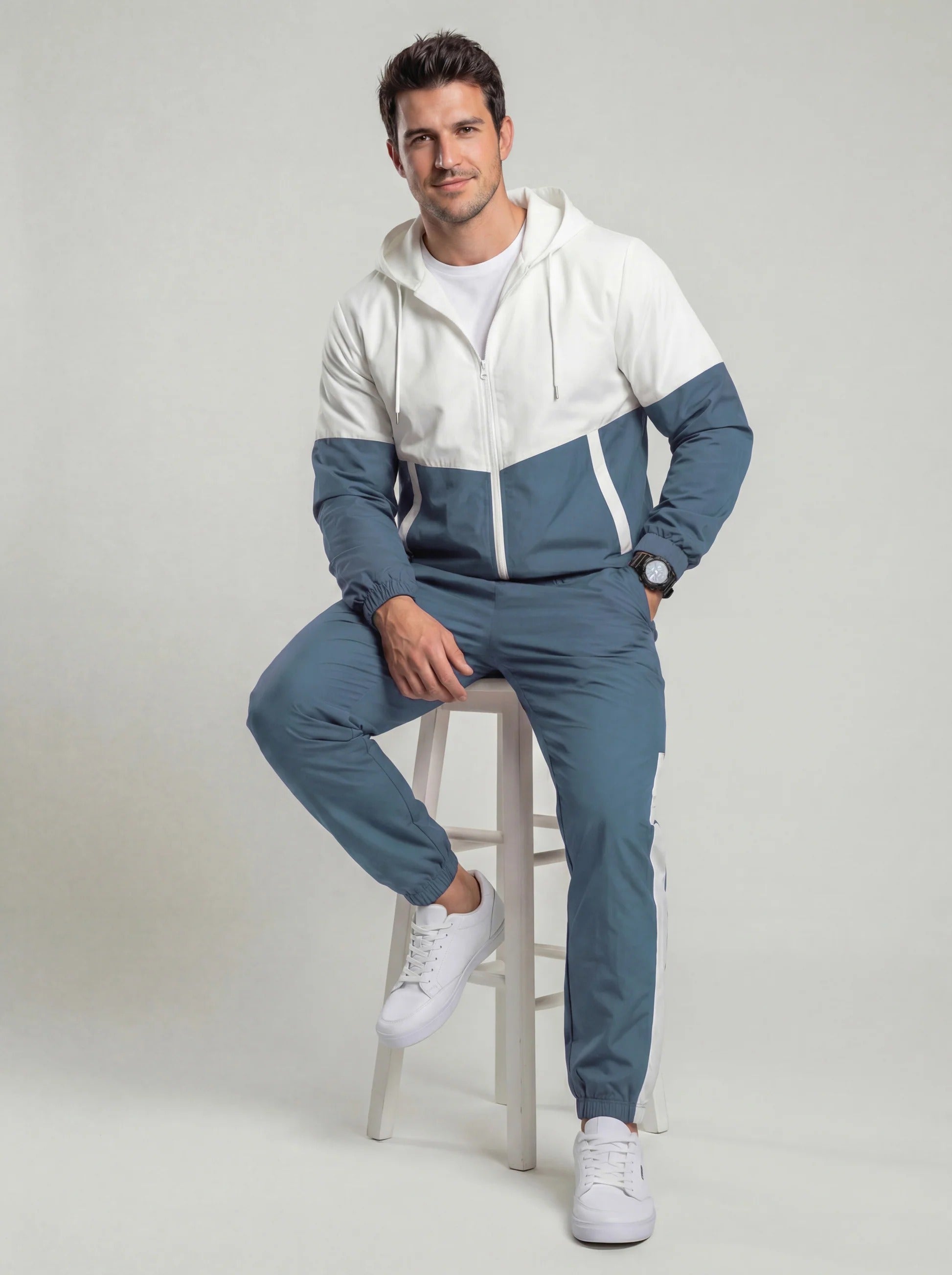 Herren Hoodie- und Jogginghosen-Set mit Color-Block-Design | A&B - 2 - Annoboutique