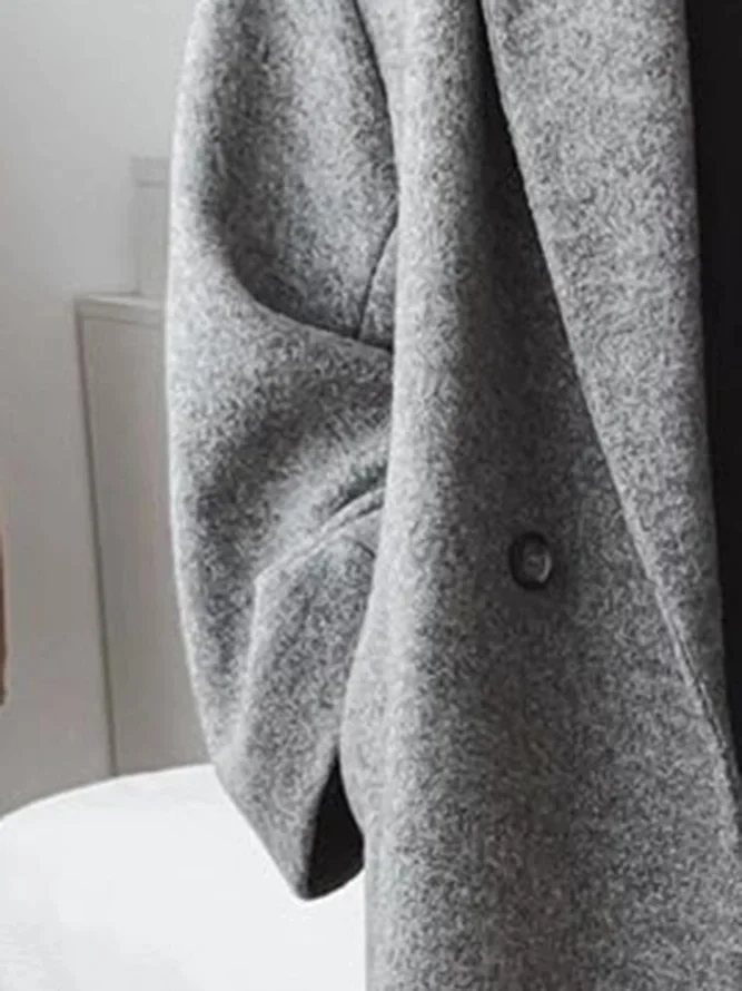 Damen Mantel mit lässiger Passform und Zweireiher-Design | A&B - 4 - Annoboutique