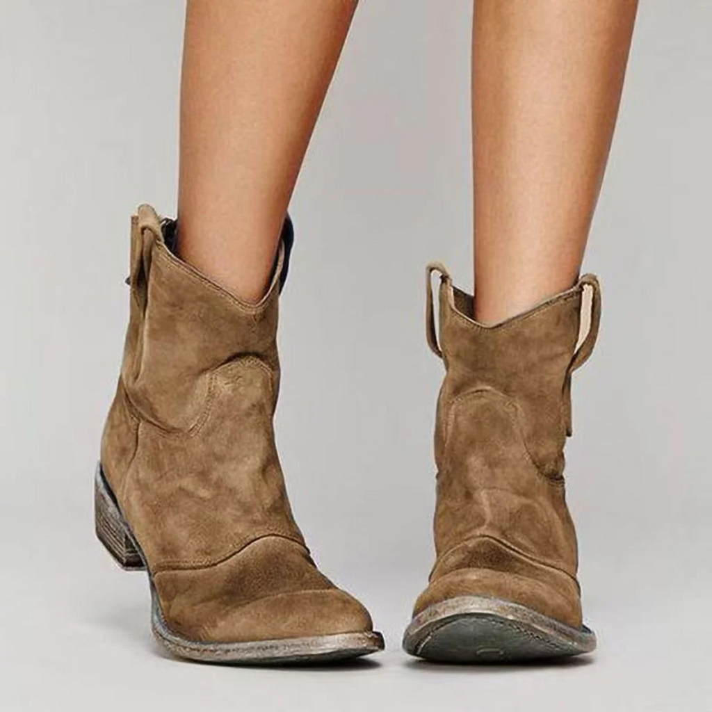 Damen-Boots im Used-Look mit bequemen Blockabsatz | A&B - 2 - Annoboutique