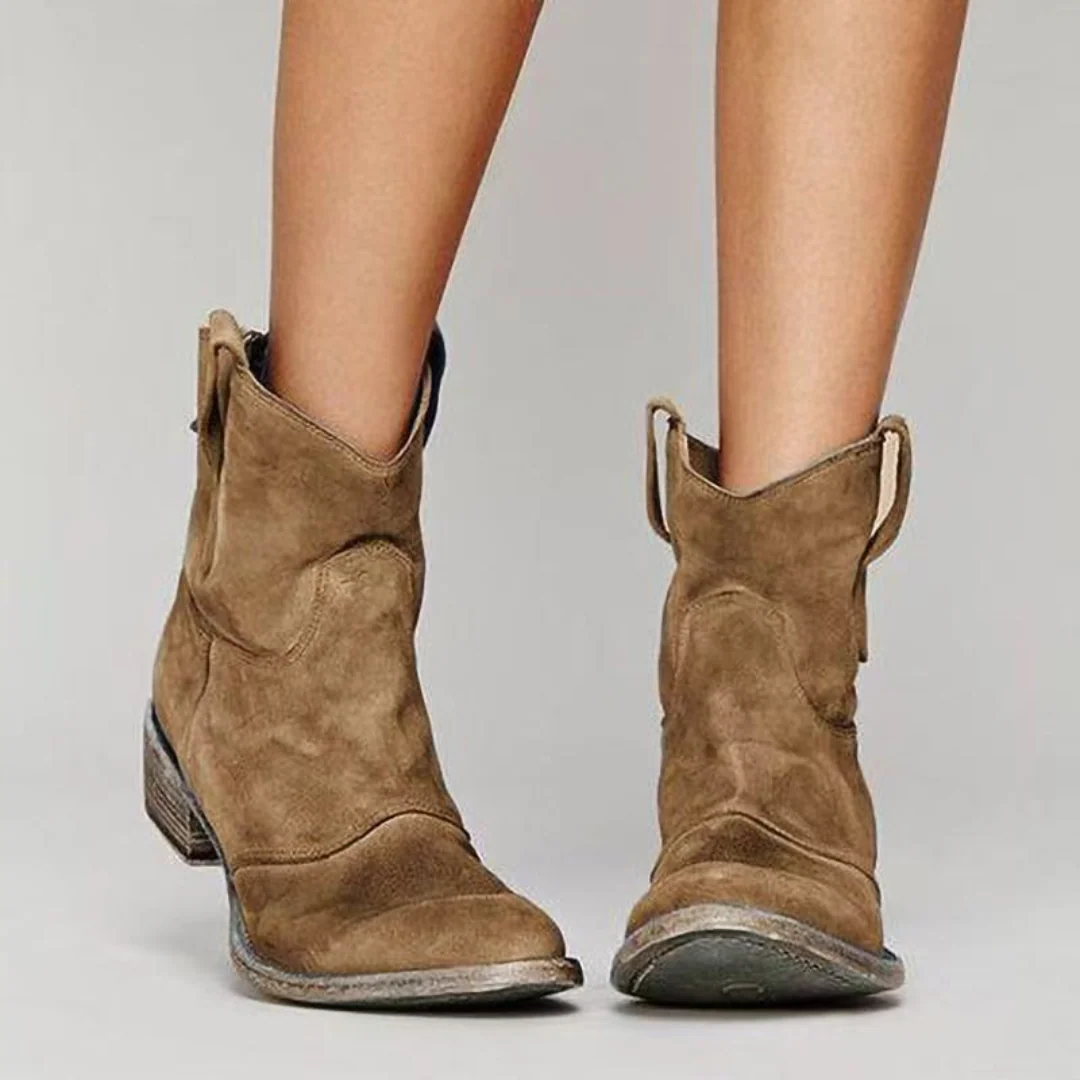 Damen-Boots im Used-Look mit bequemen Blockabsatz | A&B - 2 - Annoboutique
