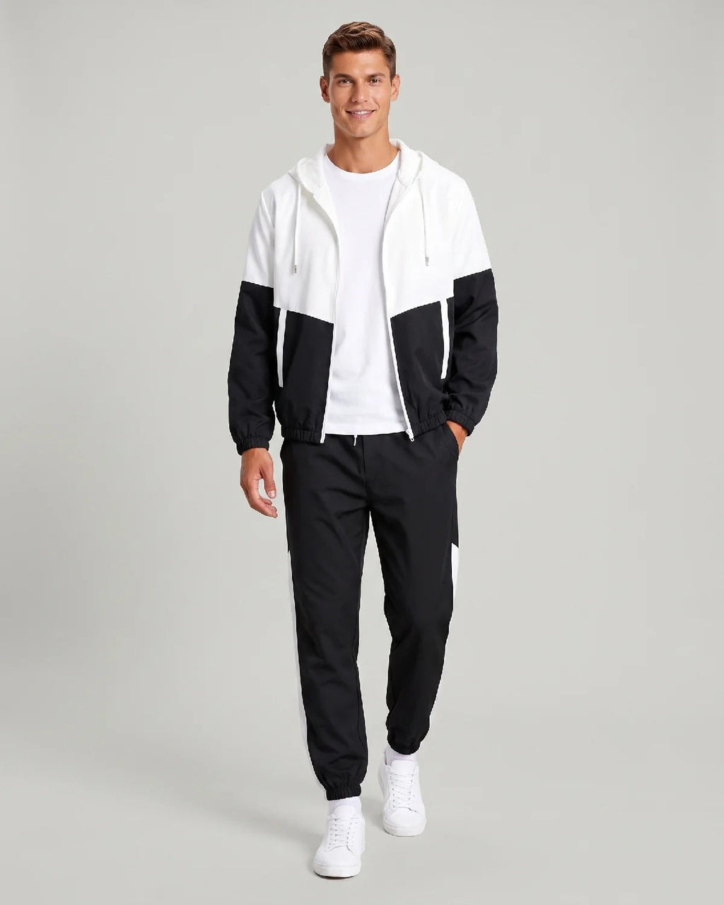 Herren Hoodie- und Jogginghosen-Set mit Color-Block-Design | A&B - 1 - Annoboutique