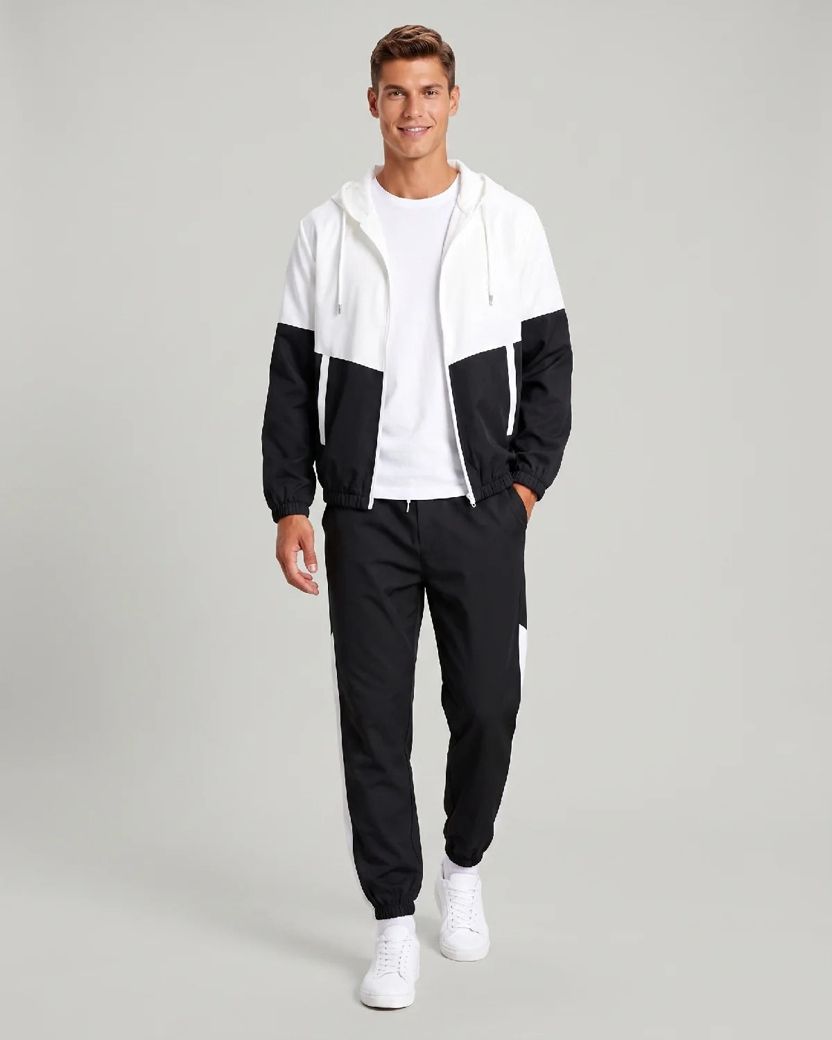 Herren Hoodie- und Jogginghosen-Set mit Color-Block-Design | A&B - 1 - Annoboutique