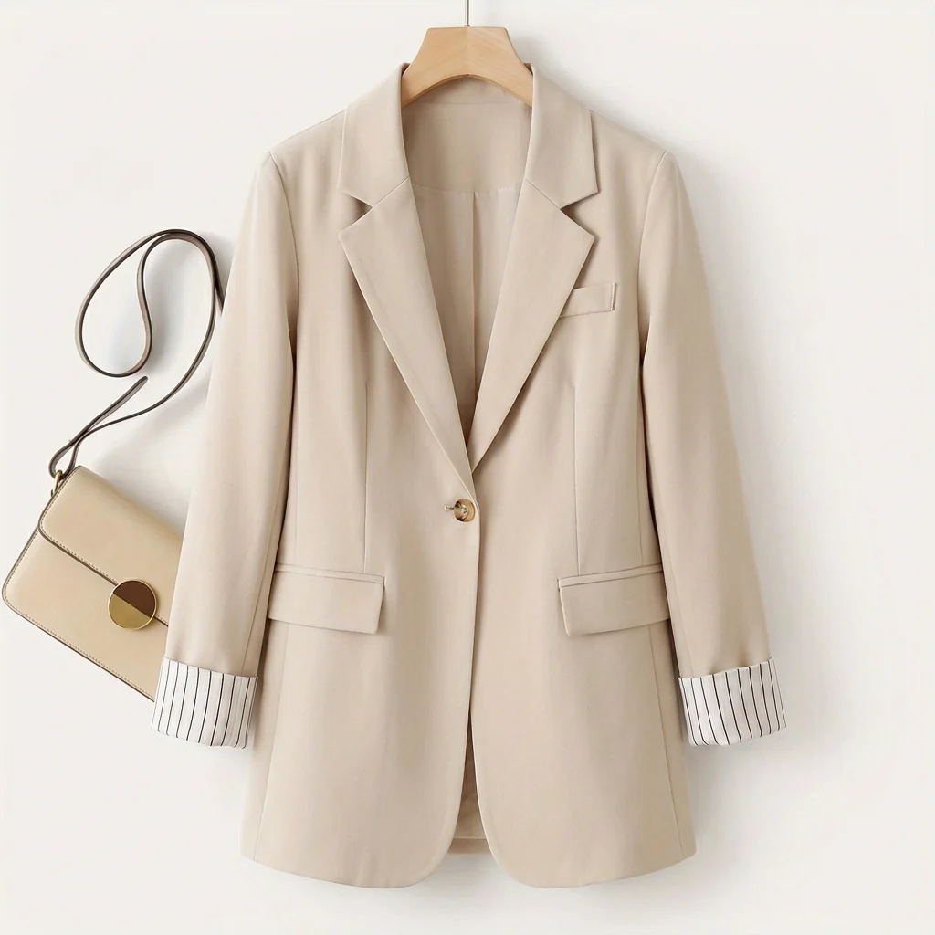 Blazer Damen mit taillierter Passform und kontrastierenden Manschetten | A&B - 2 - Annoboutique