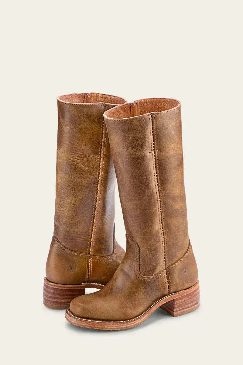 Kniehohe Damenstiefel mit Blockabsatz und schlichtem Design | A&B - 2 - Annoboutique