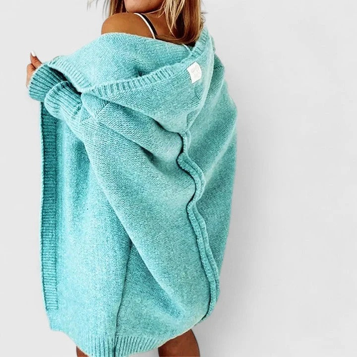 Oversized Cardigan Damen mit Kapuze und Struktur | A&B - 1 - Annoboutique
