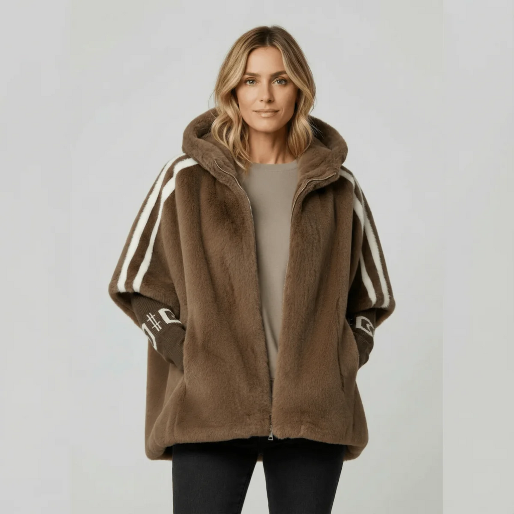 Damenjacke mit Kapuze und sportlichen Streifen | A&B - 6 - Annoboutique