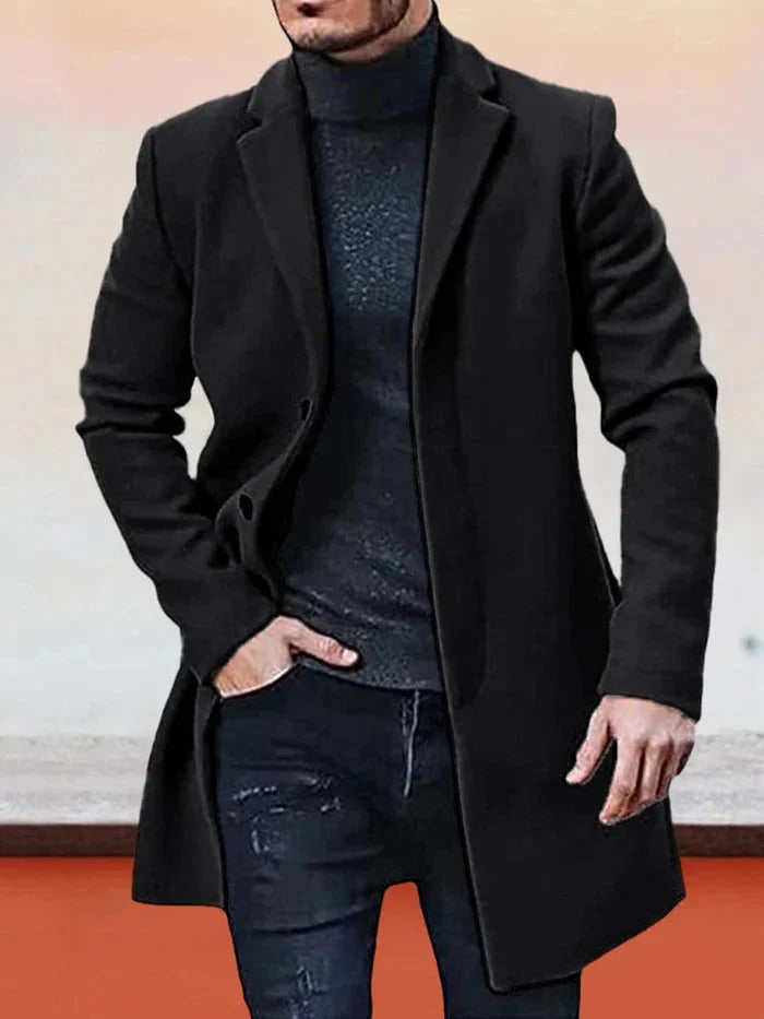 Eleganter Herrenmantel mit raffinierten Details und moderner Passform | A&B - 1 - Annoboutique