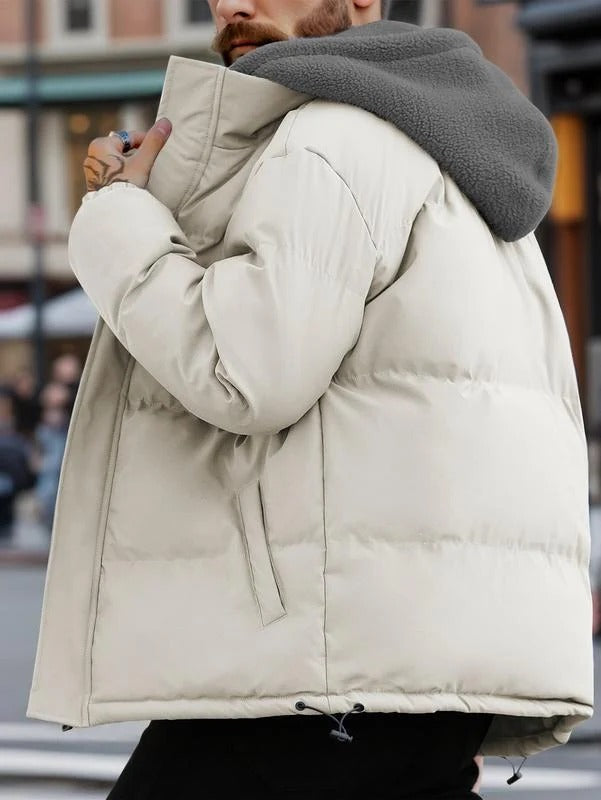 Moderne Herren Steppjacke mit Kapuze und Taschen | A&B - 4 - Annoboutique