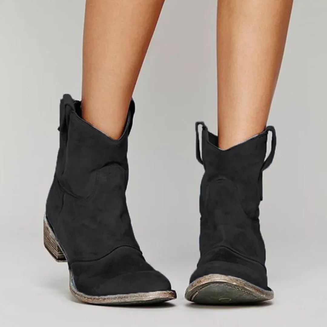 Damen-Boots im Used-Look mit bequemen Blockabsatz | A&B - 3 - Annoboutique