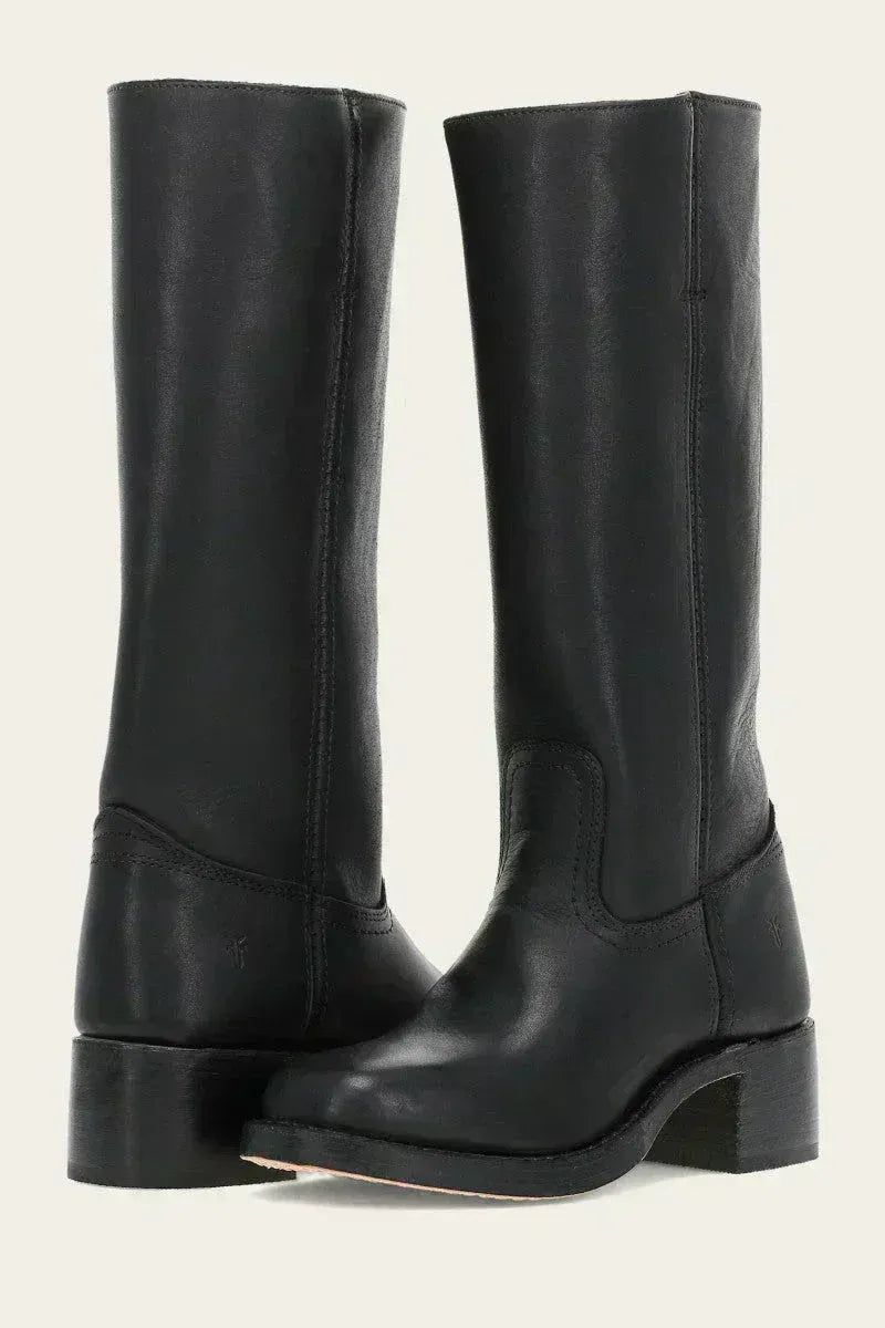 Kniehohe Damenstiefel mit Blockabsatz und schlichtem Design | A&B - 3 - Annoboutique