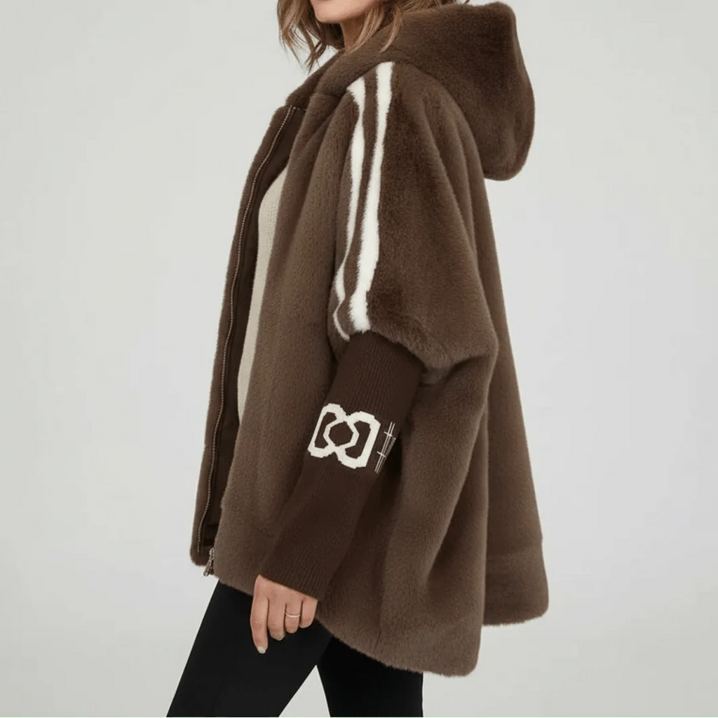 Damenjacke mit Kapuze und sportlichen Streifen | A&B - 8 - Annoboutique