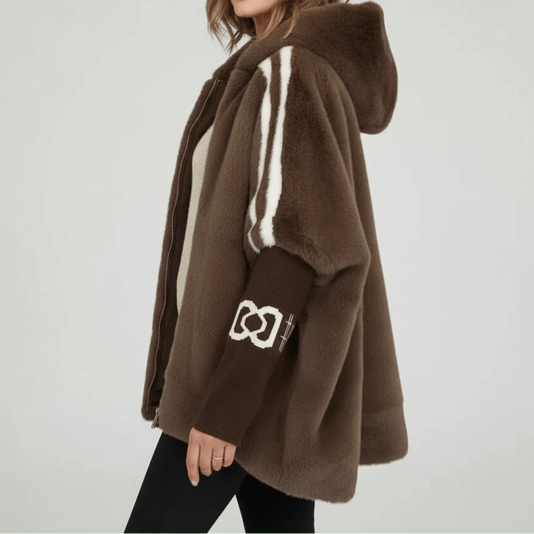 Damenjacke mit Kapuze und sportlichen Streifen | A&B - 8 - Annoboutique