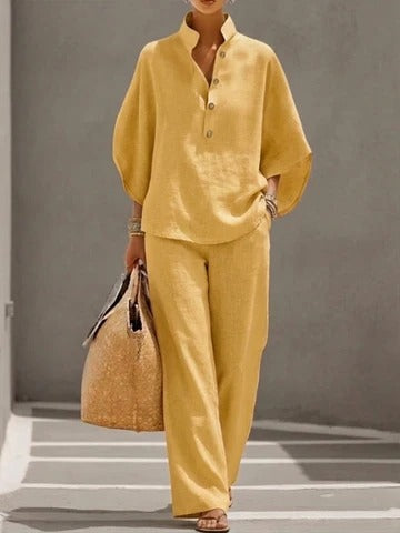 Stilvolles Outfit Damen mit Stehkragen und weitem Schnitt | A&B - 7 - Annoboutique