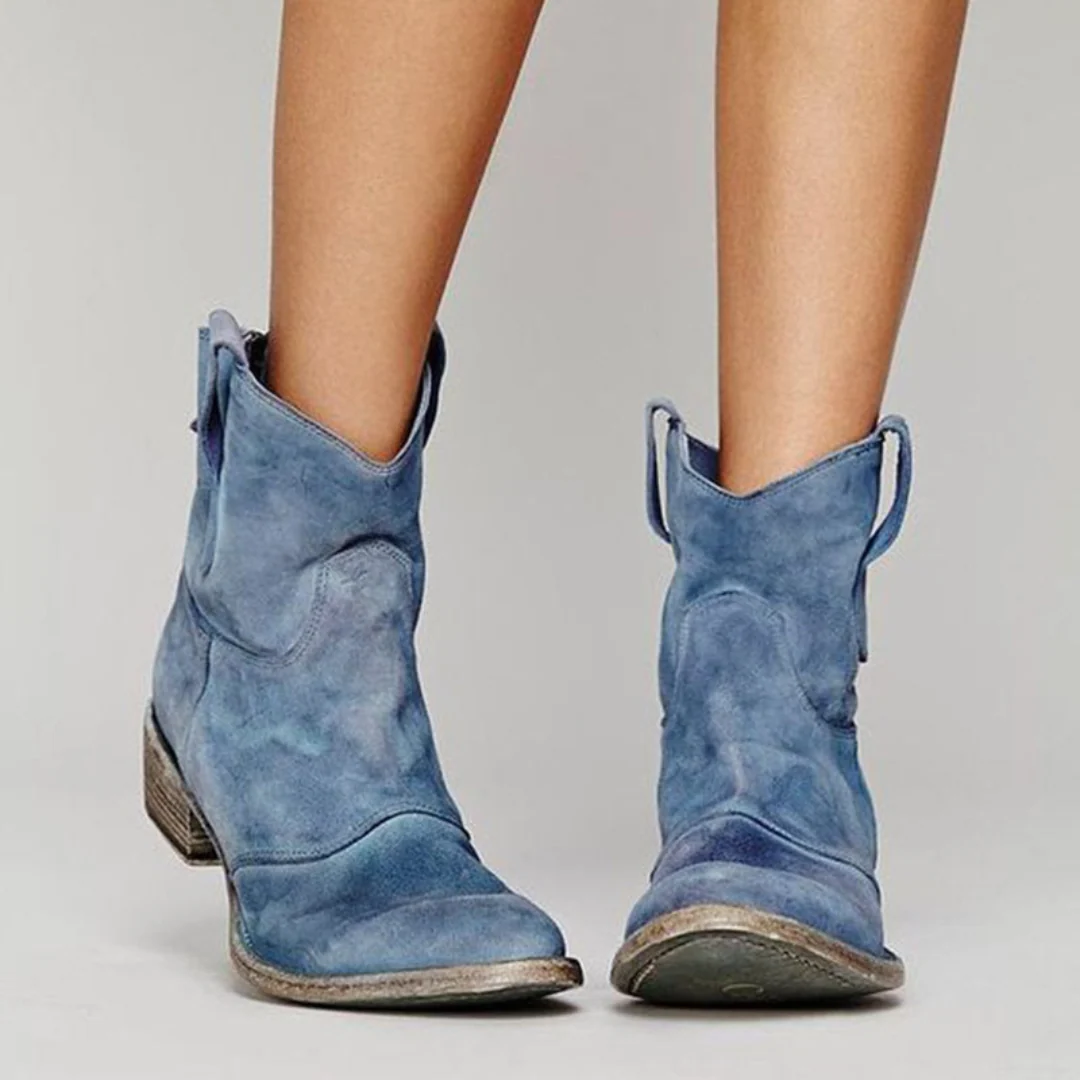 Damen-Boots im Used-Look mit bequemen Blockabsatz | A&B - 4 - Annoboutique