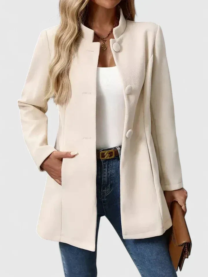 Damenjacke mit Stehkragen und Knopfdetail | A&B - 5 - Annoboutique