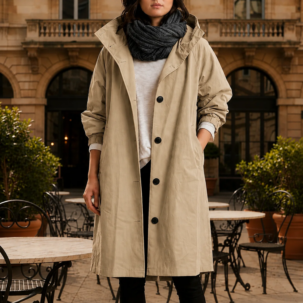Modische Damenjacke mit Kapuze und tailliertem Schnitt | A&B - 1 - Annoboutique