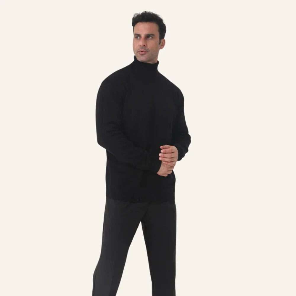 Rollkragenpullover Herren in Slim-Fit mit gerippten Ärmeln | A&B - 6 - Annoboutique