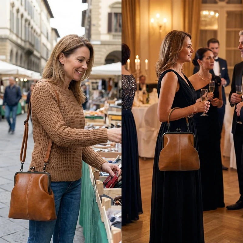 Elegante Damenhandtasche mit klassischem Design und praktischer Trageoption | A&B - 5 - Annoboutique
