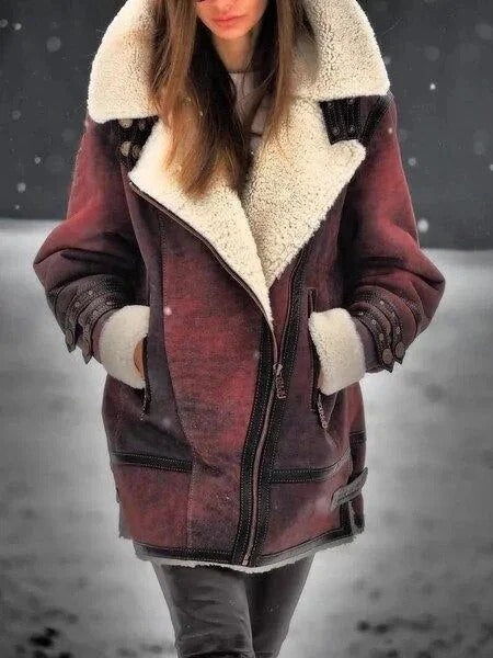 Magda – Gefütterte Shearling-Winterjacke Damen