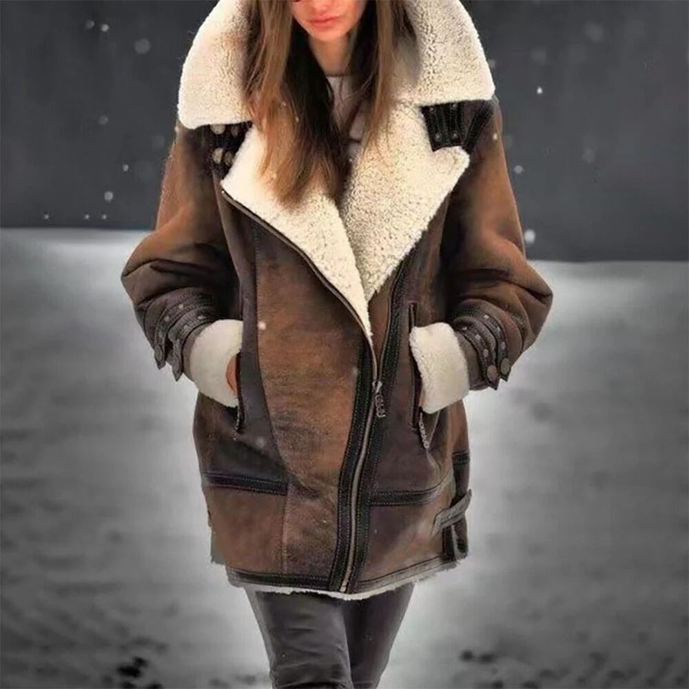 Magda – Gefütterte Shearling-Winterjacke Damen