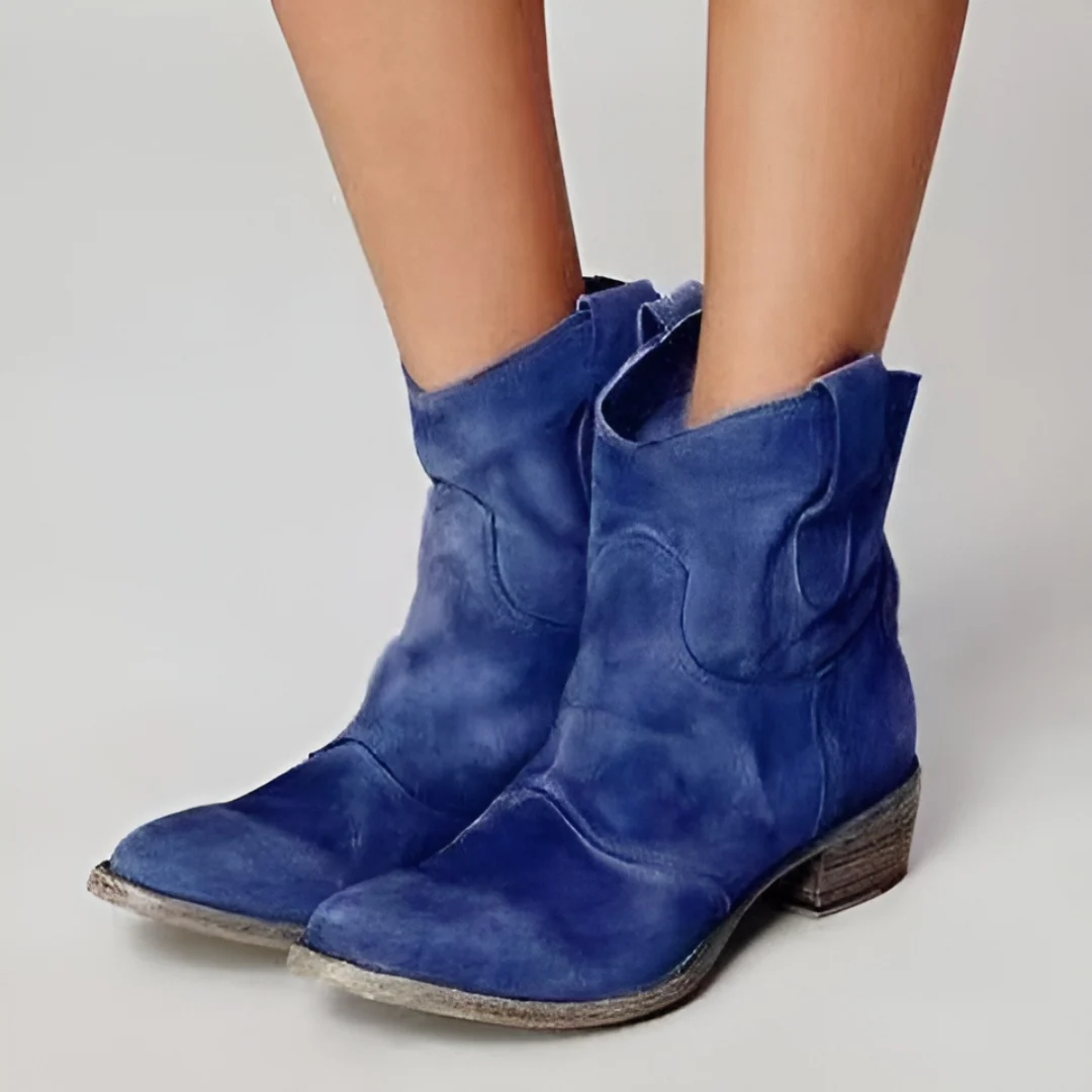 Damen-Boots im Used-Look mit bequemen Blockabsatz | A&B - 5 - Annoboutique