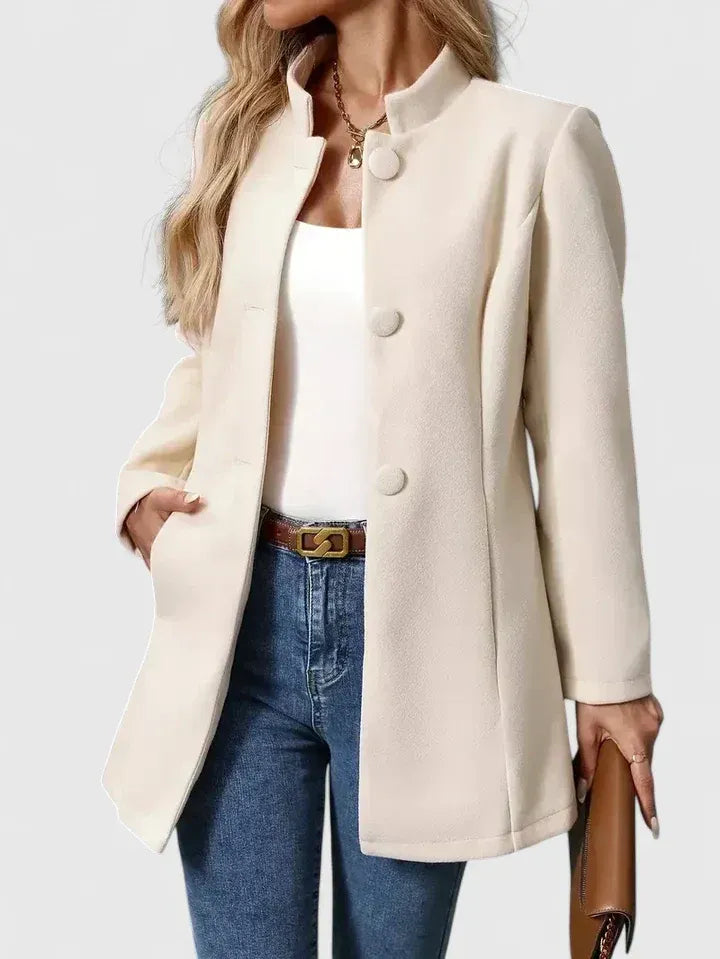 Damenjacke mit Stehkragen und Knopfdetail | A&B - 6 - Annoboutique