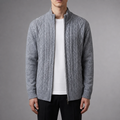 Herrenjacke mit Zopfmuster und Stehkragen | A&B - 5 - Annoboutique