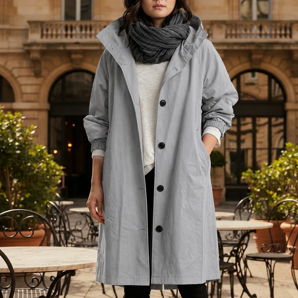 Modische Damenjacke mit Kapuze und tailliertem Schnitt | A&B - 7 - Annoboutique